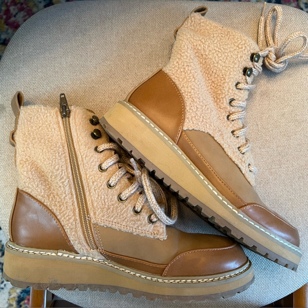 Women's Tan and Cream Boots
